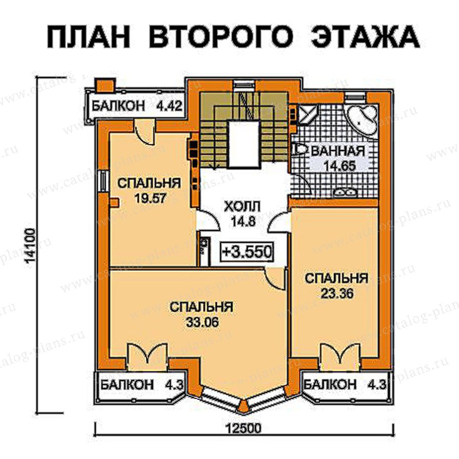 План 3-этажа проекта 49-75