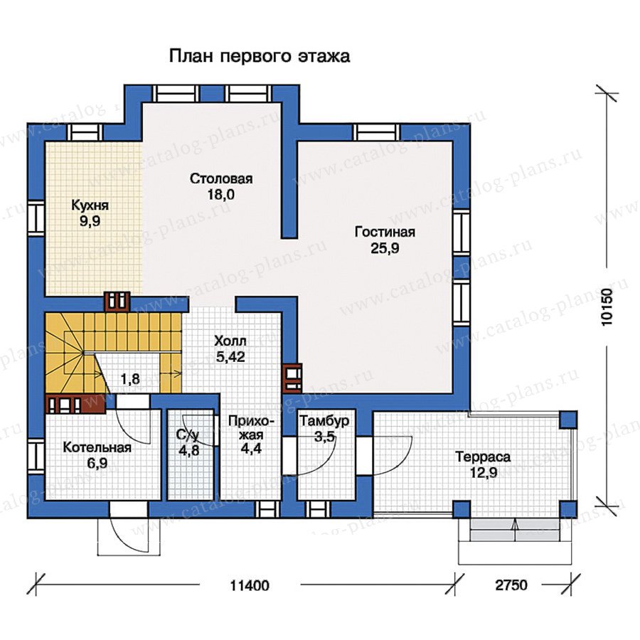 План 1-этажа проекта 57-16