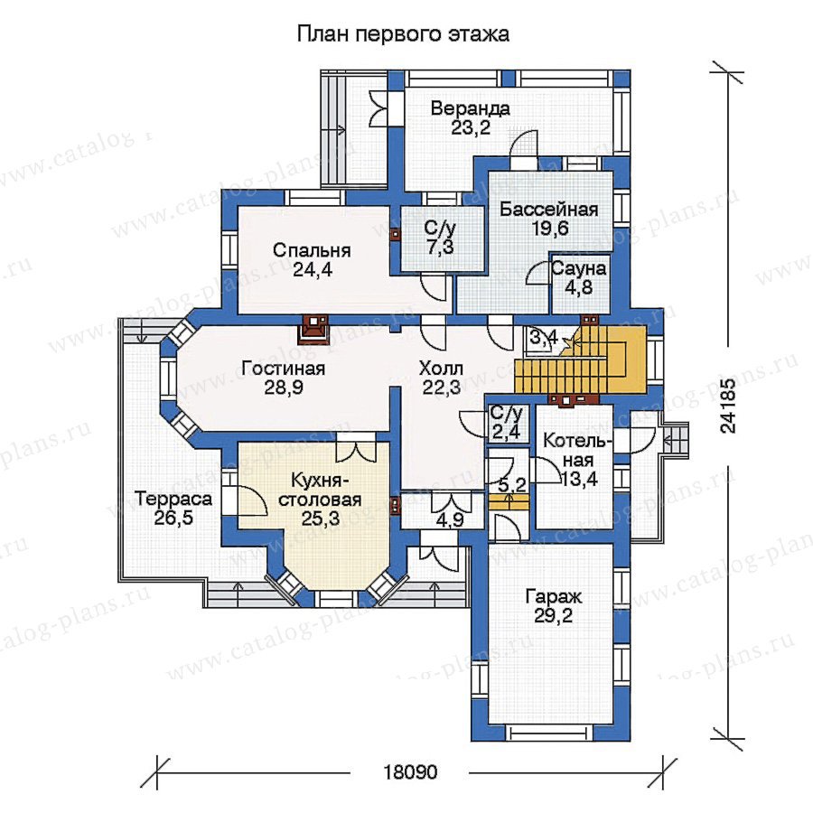 План 1-этажа проекта 33-88