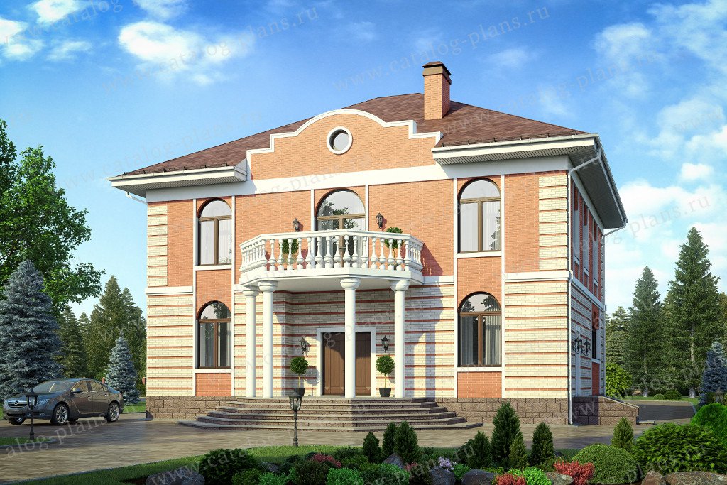 Проект двухэтажного дома в классическом стиле: визуализация