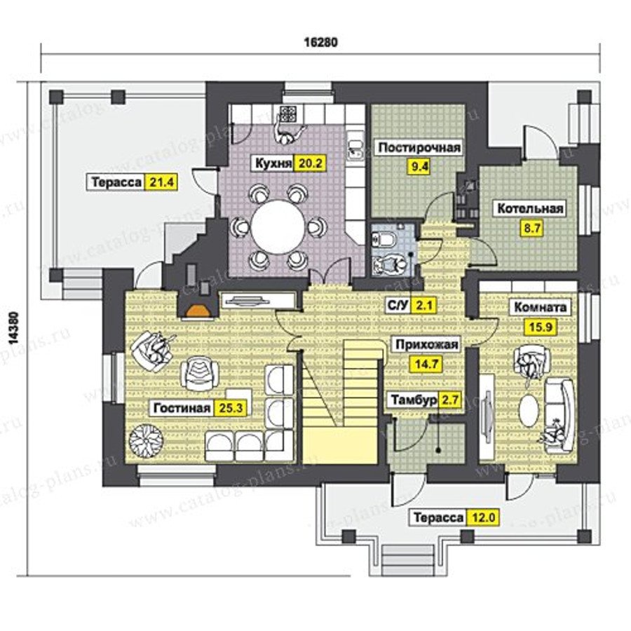План 1-этажа проекта 47-46G