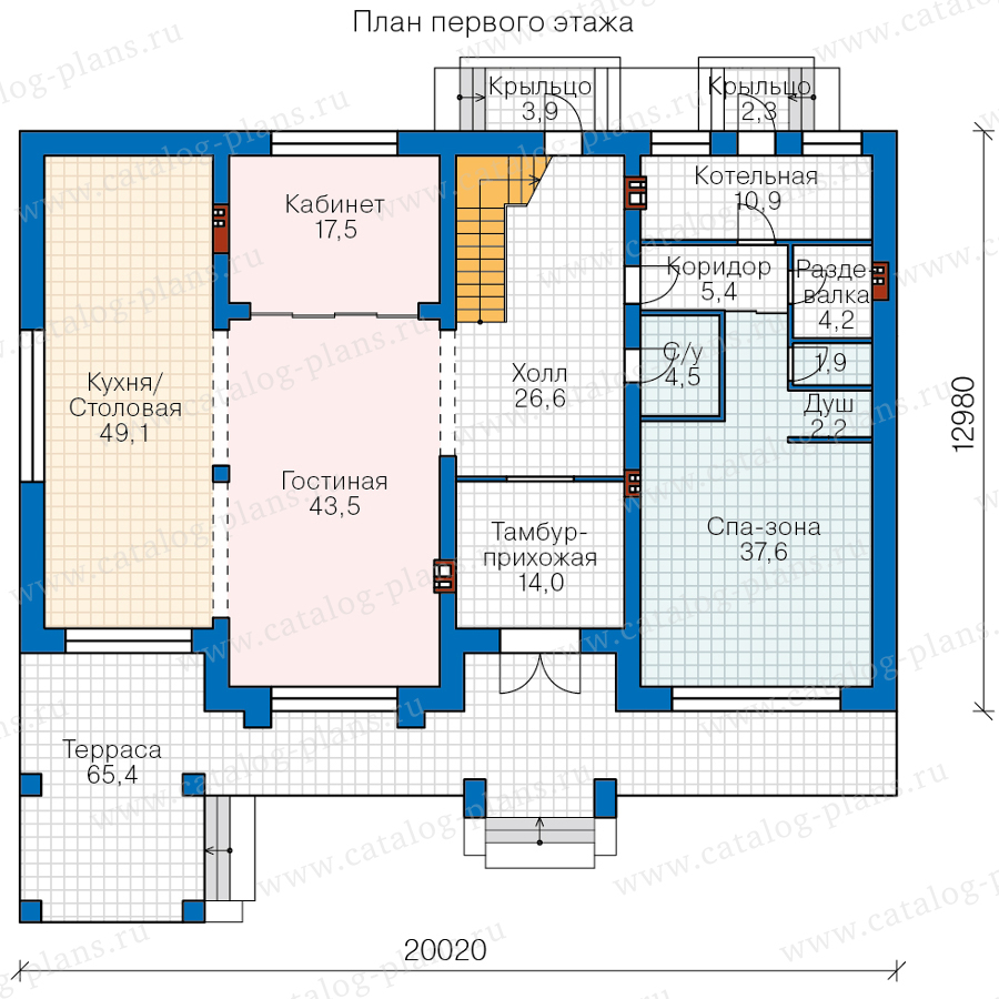 План 1-этажа проекта 45-64K1L