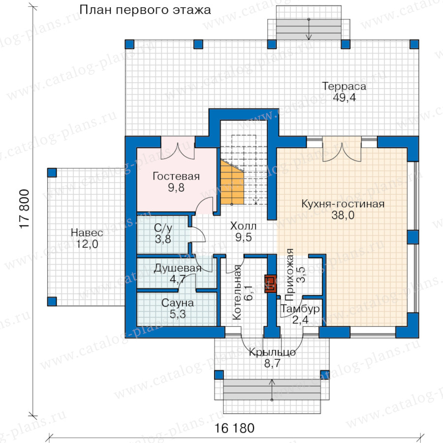 План 1-этажа проекта 80-23