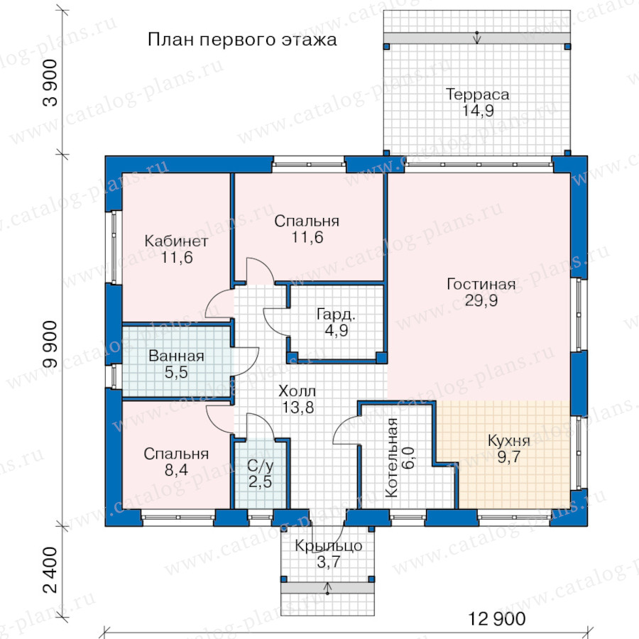 План 1-этажа проекта 65-76M